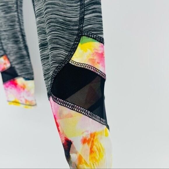 RBX High Waist Leggings Womens Small Black Workout Athletic Yoga Floral Stretch - Picture 6 of 7